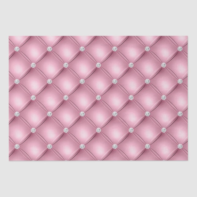 Papel De Seda Patrón De Diamante Rosa Lujo De Diamante Tirado (Anverso)