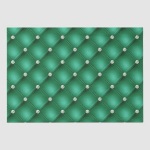 Papel De Seda Patrón de Diamante Verde de Lujo