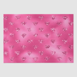 Papel De Seda Patrón de Diamantes Brillantes Rosa Glamuroso