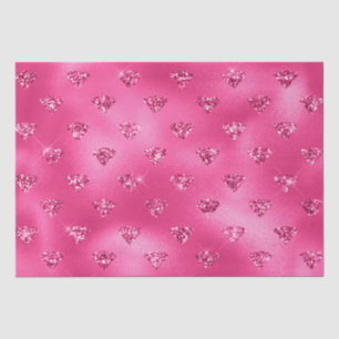 Papel De Seda Patrón de Diamantes Brillantes Rosa Glamuroso