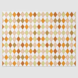 Papel De Seda Patrón de diamantes de Naranja retro festivo Beige