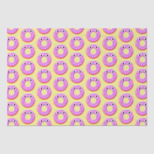 Papel De Seda Patrón de dibujo de donut con ojos y sprinkles