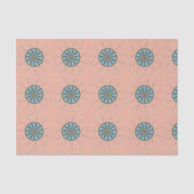 Papel De Seda Patrón de dibujo de flores azules (Anverso)