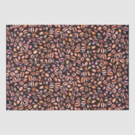 Papel De Seda Patrón de dibujo de lápiz de judías de café Marrón