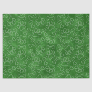 Papel De Seda Patrón de dibujo de patas y huesos de perro acuare