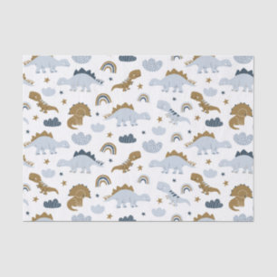 Papel De Seda Patrón de dinosaurio arco iris