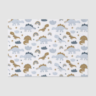 Papel De Seda Patrón de dinosaurio arco iris