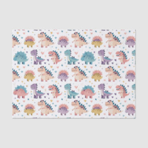 Papel De Seda Patrón de dinosaurio colorido divertido y lindo