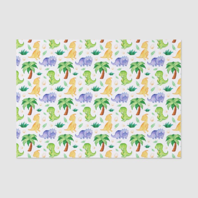 Papel De Seda Patrón de dinosaurio cutáneo neonatal (Anverso)