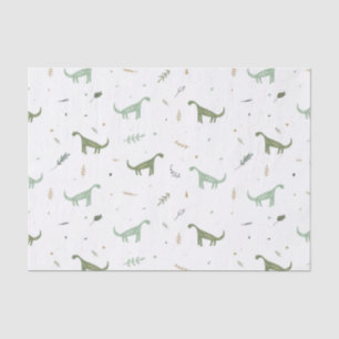Papel De Seda Patrón de dinosaurio verde lindo