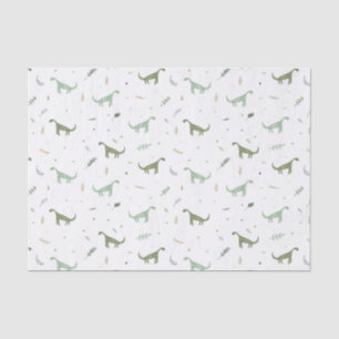 Papel De Seda Patrón de dinosaurio verde lindo
