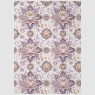 Papel De Seda Patrón de diseño espiritual mandala de loto celest
