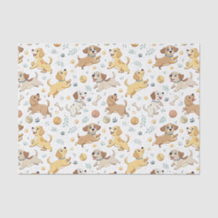 Papel De Seda Patrón de diseño infantil de cachorros de dibujos 