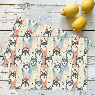 Papel De Seda Patrón de Dog Husky