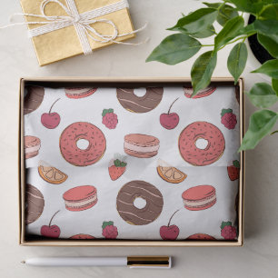 Papel De Seda Patrón de donut de chocolate y dulces