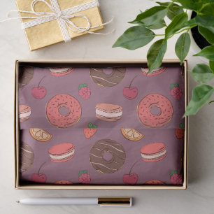 Papel De Seda Patrón de donut de chocolate y dulces
