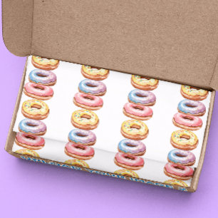 Papel De Seda Patrón de donut divertido y colorido