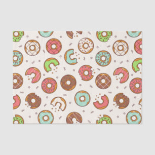 Papel De Seda Patrón de Donut Retro Estilo de color