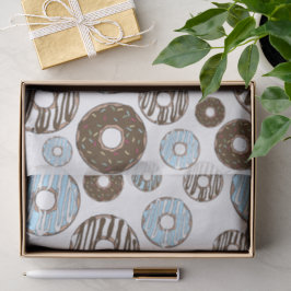 Papel De Seda Patrón De Donuts, Donuts Azules, Donuts Marrones