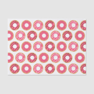 Papel De Seda Patrón de donuts rosados variados