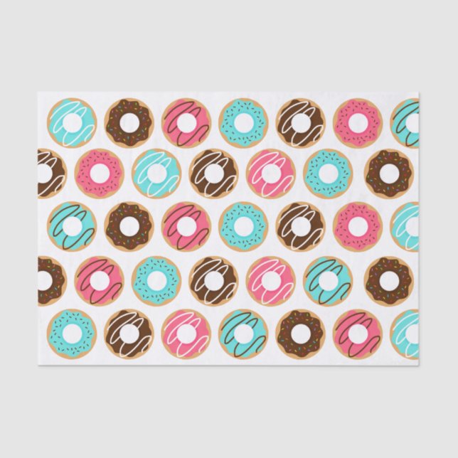 Papel De Seda Patrón de donuts variados (Anverso)