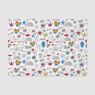 Papel De Seda Patrón de Doodle del Orgullo Gay