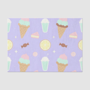 Papel De Seda Patrón de dulces de helado Kawaii