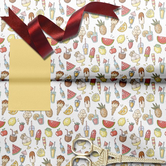Papel De Seda Patrón de dulces tropicales de verano (Subido por el creador)