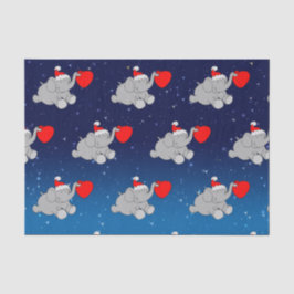 Papel De Seda Patrón de elefantes de Santa