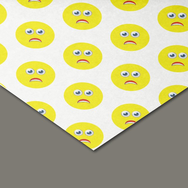 Papel De Seda Patrón de Emoji amarillo asustado (Subido por el creador)