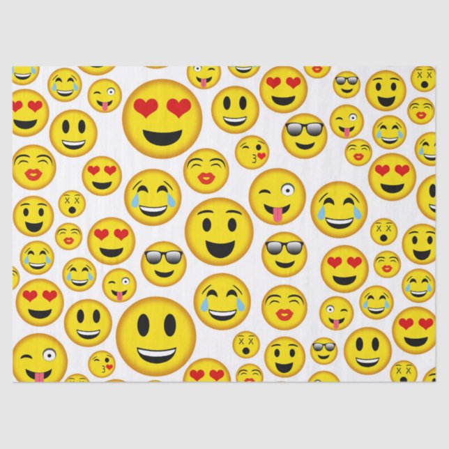 Papel De Seda Patrón de emoji mixta tejido fiesta divertido (Anverso)