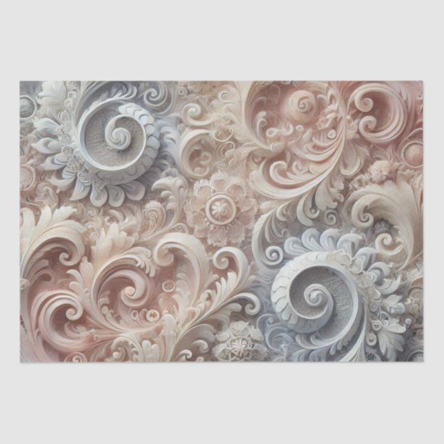 Papel De Seda Patrón de encaje de degradado elegante (Anverso)