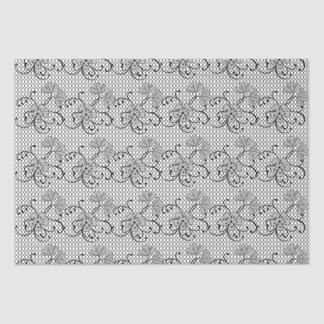 Papel De Seda Patrón de encaje floral (Anverso)