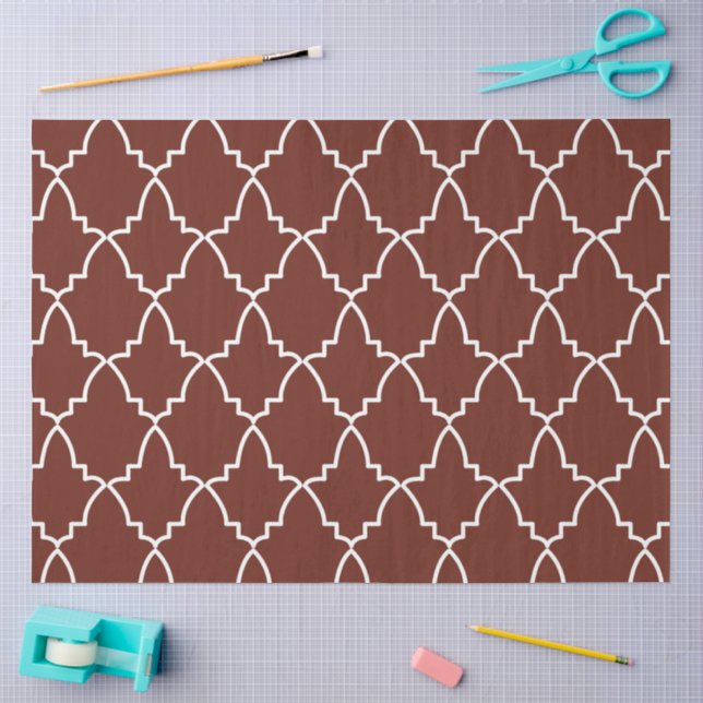 Papel De Seda Patrón de Entramado Marroquí de Borgoña (Artesanía)