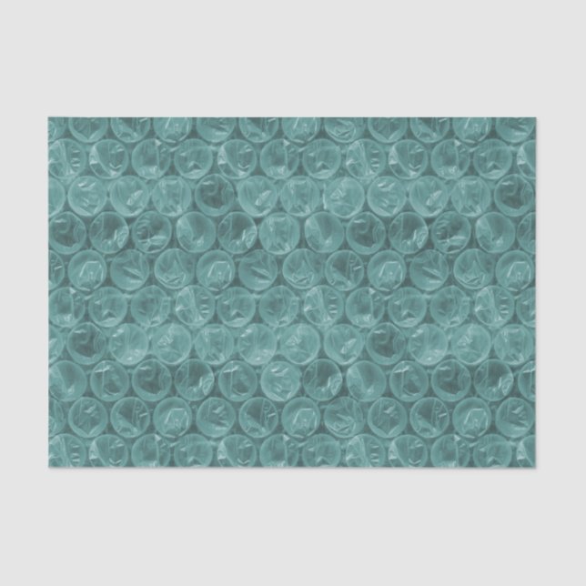 Papel De Seda Patrón de envoltura de burbujas turquesa (Anverso)