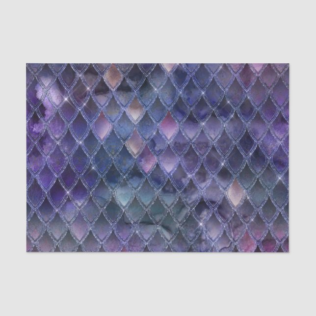 Papel De Seda Patrón de escamas de dragón con purpurina (Anverso)
