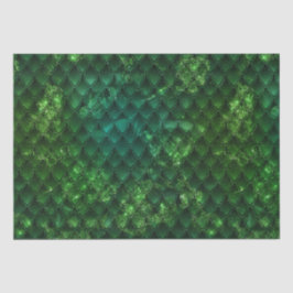 Papel De Seda Patrón de Escamas de Dragón Verde Fantasía Esmeral