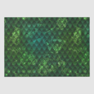 Papel De Seda Patrón de Escamas de Dragón Verde Fantasía Esmeral