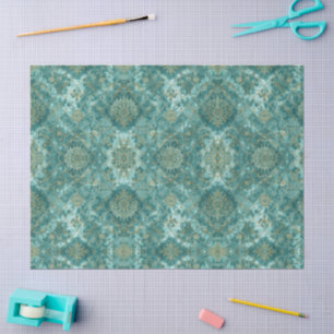 Papel De Seda Patrón de escamas de sirena acuático perlado y dor