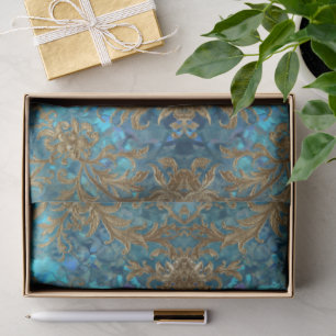 Papel De Seda Patrón de escamas de sirena acuático perlescente y