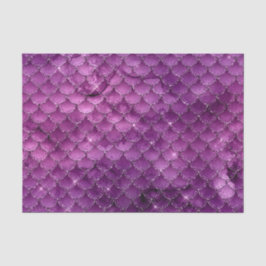 Papel De Seda Patrón de escamas de sirena glam ombre púrpura