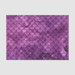 Papel De Seda Patrón de escamas de sirena glam ombre púrpura