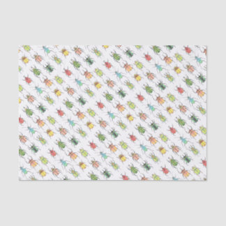 Papel De Seda Patrón de escarabajos de color de agua de Lovebugs