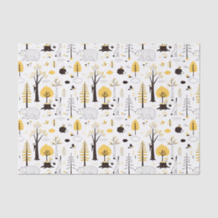 Papel De Seda Patrón de escena de Cute Golden Woods