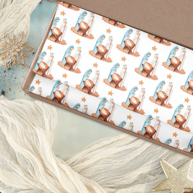 Papel De Seda Patrón de escena de la Natividad Navidades de Mary (Nativity Scene Tissue paper)