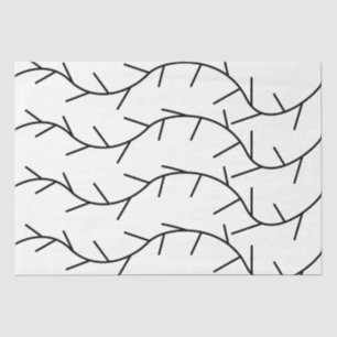 Papel De Seda Patrón de Espinas en Blanco y Negro