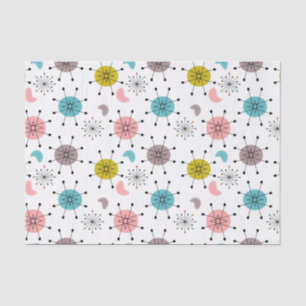Papel De Seda Patrón de Estallido de Estrella Retro Atómica