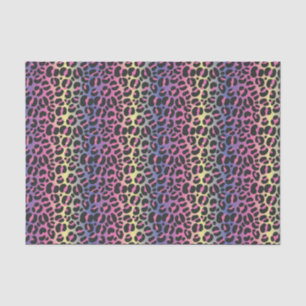 Papel De Seda Patrón de estampado de animal de leopardo arcoíris
