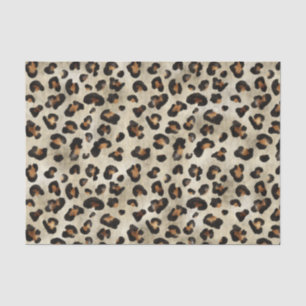 Papel De Seda Patrón de estampado de leopardo en beige y marrón