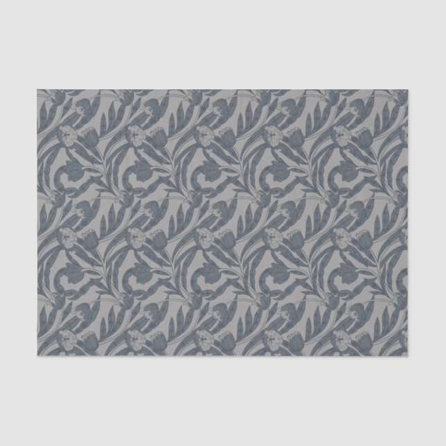 Papel De Seda Patrón de estilo William Morris de otoño (Anverso)